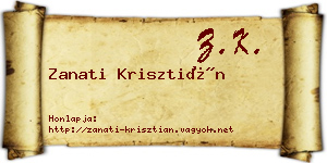 Zanati Krisztián névjegykártya